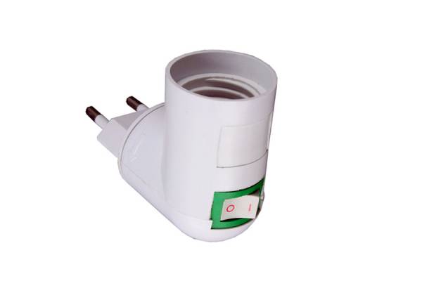 переходник с Е27 на вилку с выкл.FERON