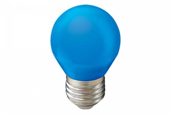 лампа диодная G45 5Вт Е27 синяя Ecola