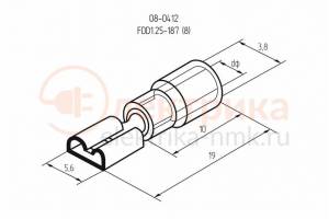 клемма плоская гнездо 1.25 - 187(8)
