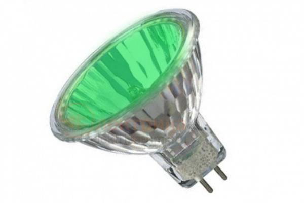 лампа галогенная MR16 220V 35W зеленая
