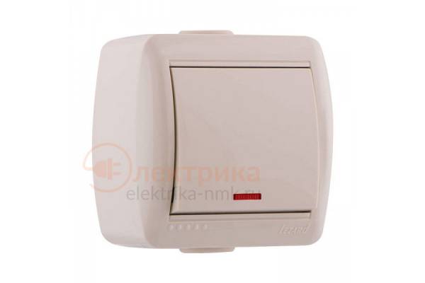 выключатель 1 с/п герм. крем 10-0300-111