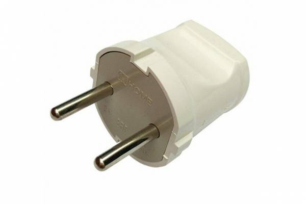 вилка прямая 10А бел. ASD / IN HOME
