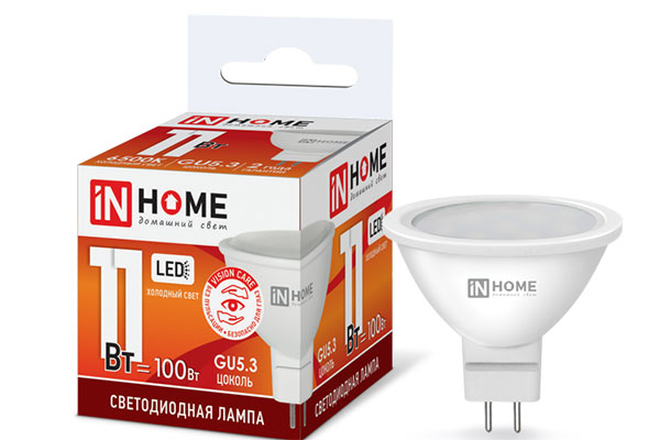 лампа диодная MR16 11Вт 6500к IN HOME