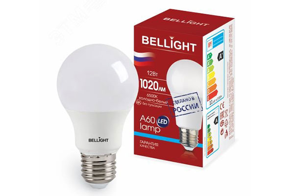 лампа диодная  А60 12Вт E27 6500к Bellight