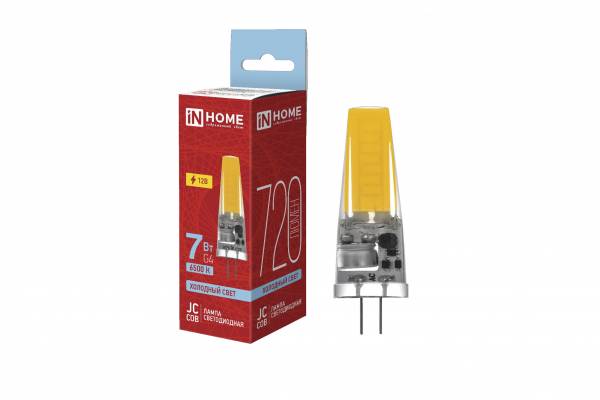лампа диодная G4 12V 7W 6500 COB IN HOME