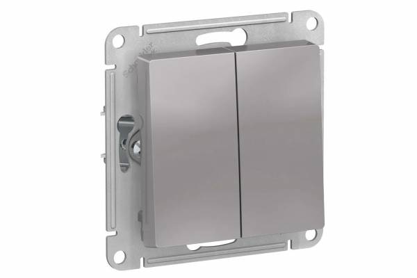 выключатель 2-кл. AtlasDesign 10А IP20 алюм.
