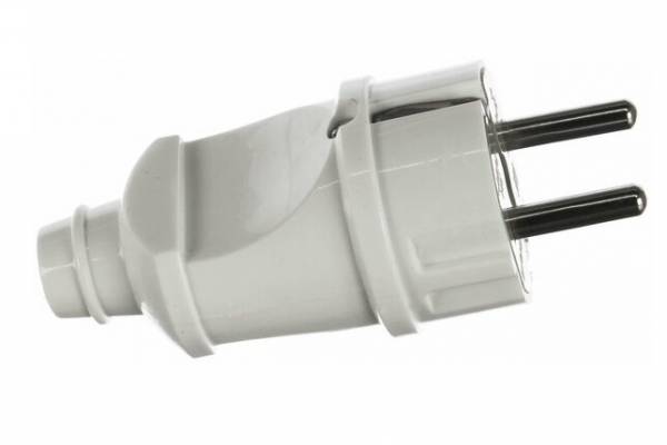 вилка прямая белая с/з 16А ASD / IN HOME