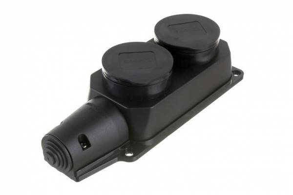 колодка кауч. 2гн. 16А с/з настенная  IP44 IN HOME