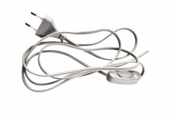 шнур д/бра с выкл. 1,9м серый Feron