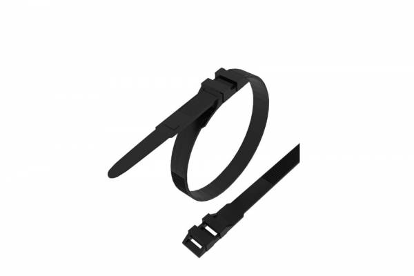 стяжка 350х9 усил. с двойн. замком черн. (уп.100шт) Rexant