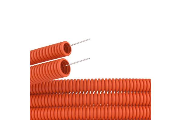 Труба гофрированная ПНД d50мм c протяж. оранж. (уп.15м) DKC 71950