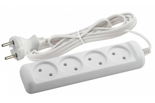 Удлинитель без заземления 2х0.75кв.мм ШВВП 4гнезда 3м (5/20/720) UX-4-3m Эра Б0038560