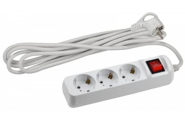 Удлинитель с заземлением UX-3es-3m 3х0.75кв.мм с выкл. 3гнезда 3м (5/20/600) Эра Б0035751