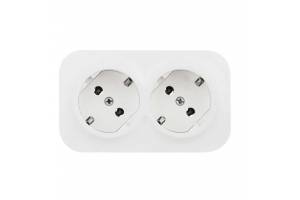 Розетка 2-м ОП Quteo 16А IP20 250В 2х2P+E с заземл. без защ. шторок бел. Leg 782213