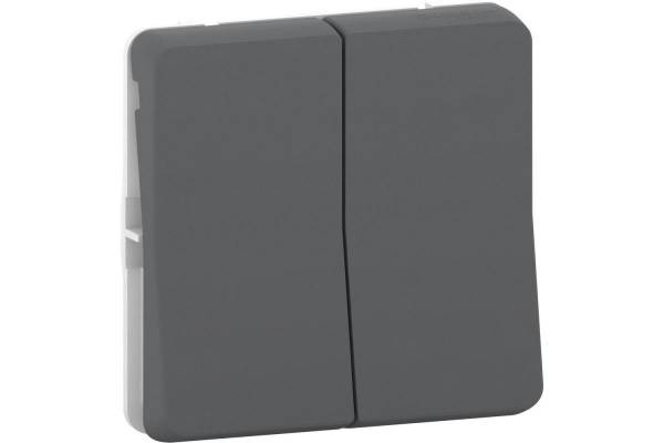 Механизм переключателя 2-кл. СП Mureva Styl 10А IP55 (сх. 6+6) антрацит SchE MUR35019