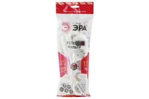 Удлинитель с сетевым фильтром 4х1.5м USF-M-4es-1.5m-W с заземл с выкл. ПВС 3х0.75 бел. ЭРА Б0019741