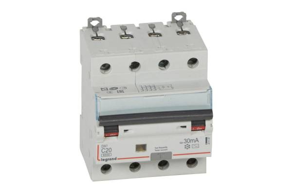 Выключатель автоматический дифференциального тока 4п C 20А 30мА тип AC 10кА DX3 4мод. Leg 411187