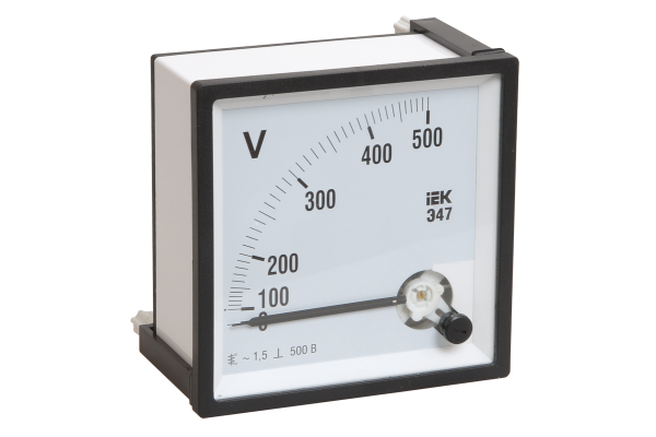 Вольтметр Э47 96х96мм 500В кл. точн. 1.5 ИЭК IPV20-6-0500-E