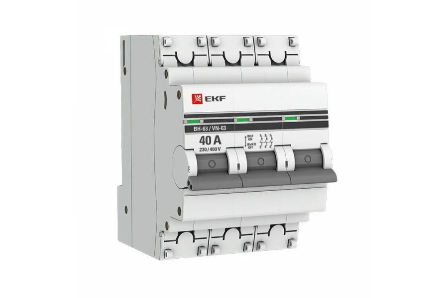 Выключатель нагрузки 3п 40А ВН-63 PROxima EKF SL63-3-40-pro