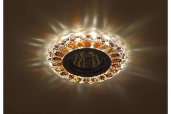 Светильник DK LD10 SL OR/WH декор cо светодиодной подсветкой MR16 прозр. оранж. ЭРА Б0028093