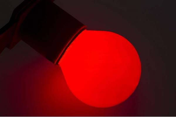 Лампа светодиодная 1Вт 5LED Шар d45 E27 красн. Neon-Night 405-112