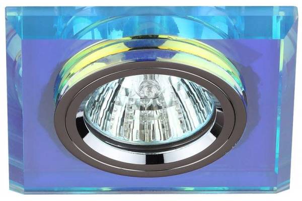 Светильник DK8 CH/PR декор стекло квадрат MR16 12В 50Вт хром/перламутр ЭРА C0043790