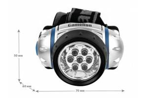 Фонарь налобный LED5310-7F3 (7LED 3 режима; 3хR03 в комплекте; метал.) Camelion 7534