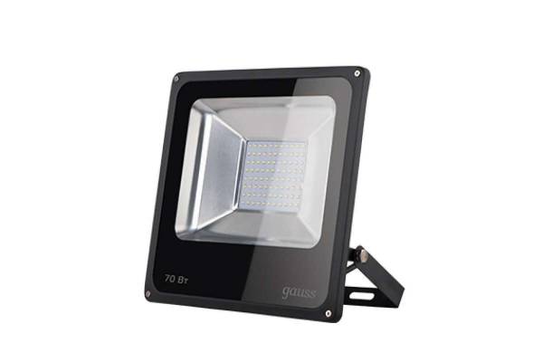 Прожектор светодиодный Elementary LED 70Вт IP65 6500К черн. Gauss 613100370