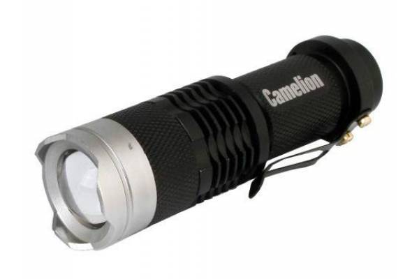 Фонарь LED5135 (LED XPE ZOOM 3 реж 1хLR6 алюм. блистер черн.) Camelion 12915