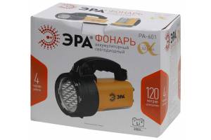 Фонарь-прожектор PA-601 АЛЬФА 19LED+24LED аккум. литий 3А.ч ЗУ 220В+12В (инд. упак.) ЭРА Б0031036
