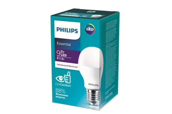 Лампа светодиодная ESS LEDBulb 9Вт E27 4000К 230В 1CT/12 RCA Philips 929001962887 / 871869961618200