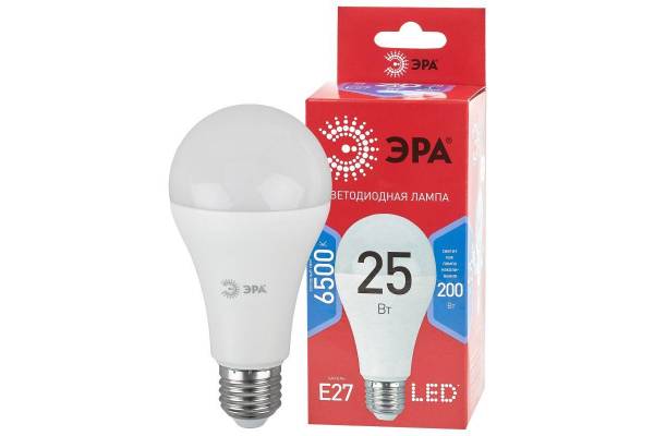 Лампа светодиодная ECO LED A65-25W-865-E27 R (диод груша 25Вт холодн. E27) (10/100/1200) Эра Б0048011