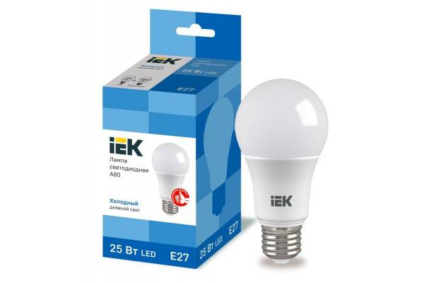 Лампа LED A80 шар 25Вт 230В 6500К E27 IEK LLE-A80-25-230-65-E27