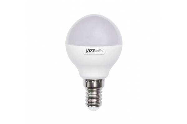 Лампа светодиодная PLED-SP G45 9Вт шар 3000К тепл. бел. E14 820лм 230В JazzWay 2859570A
