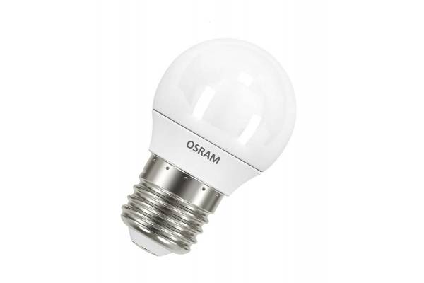 Лампа светодиодная LED STAR CLASSIC P 40 5.5W/827 5.5Вт шар 2700К тепл. бел. E27 470лм 220-240В матов. пласт. OSRAM 4052899971646