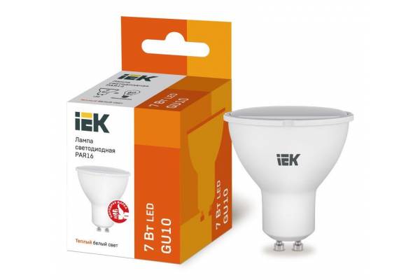 Лампа светодиодная ECO PAR16 софит 7Вт 230В 3000К GU10 IEK LLE-PAR16-7-230-30-GU10