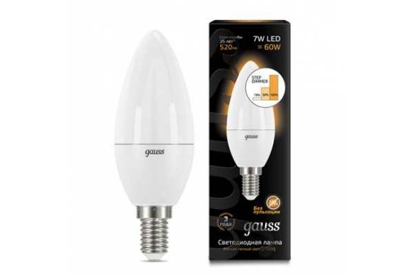 Лампа светодиодная Black Candle 7Вт E14 3000К step dimmable диммир. Gauss 103101107-S