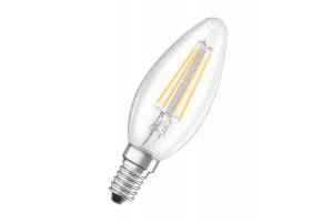 Лампа светодиодная филаментная LED STAR CLASSIC B 40 4W/827 4Вт свеча 2700К тепл. бел. E14 470лм 220-240В прозр. стекло OSRAM 4058075068353