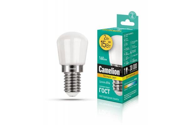 Лампа светодиодная LED2-T26/830/E14 2Вт 220В Camelion 13153