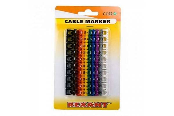 Маркер кабельный 0-9 комплект в блистере от 4 до 6мм (уп.100шт) Rexant 12-6062