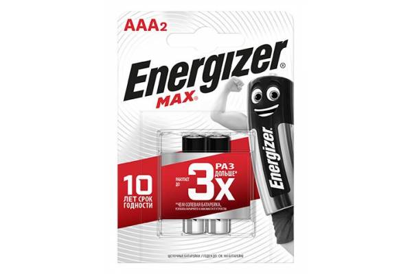 Элемент питания алкалиновый MAX LR03/286 BL2 (2/24/10800) (блист.2шт) Energizer E300157203